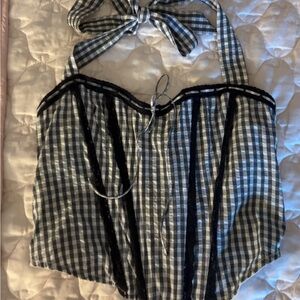 Urban Outfitters Black and White Gingham Crop Top
